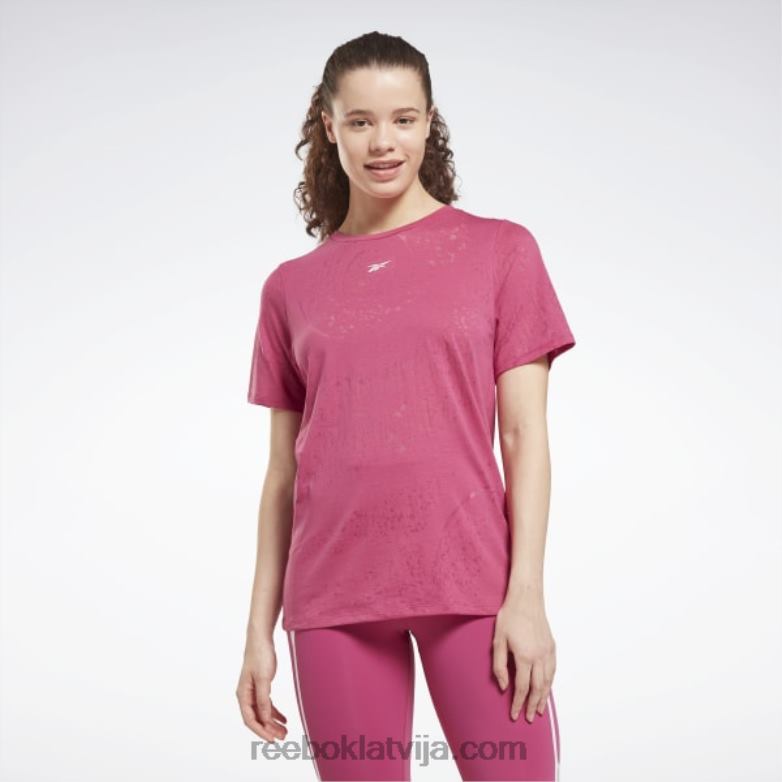 izdegšanas t-krekls sievietes 0T464871 Reebok daļēji lepni rozā