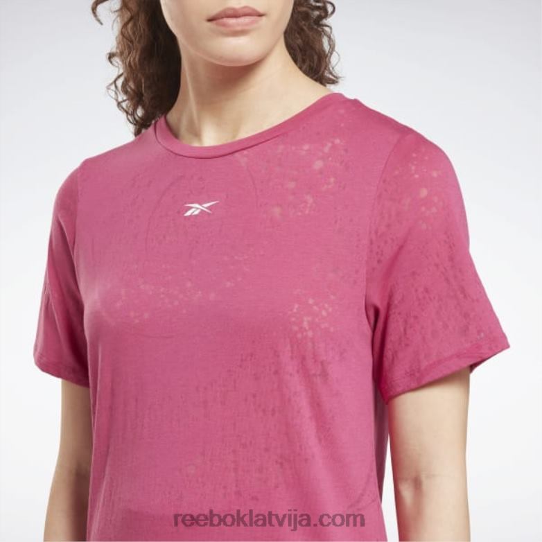 izdegšanas t-krekls sievietes 0T464871 Reebok daļēji lepni rozā