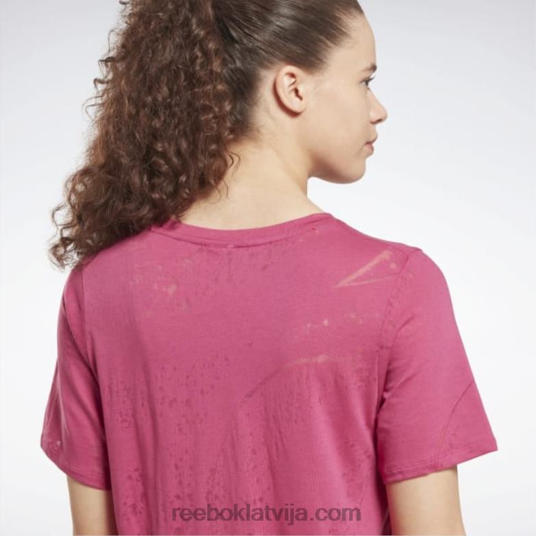 izdegšanas t-krekls sievietes 0T464871 Reebok daļēji lepni rozā