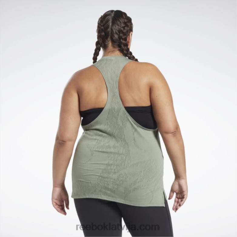 izdegšanas tvertnes augšdaļa (plus izmēra) sievietes 0T464754 Reebok harmonija zaļa