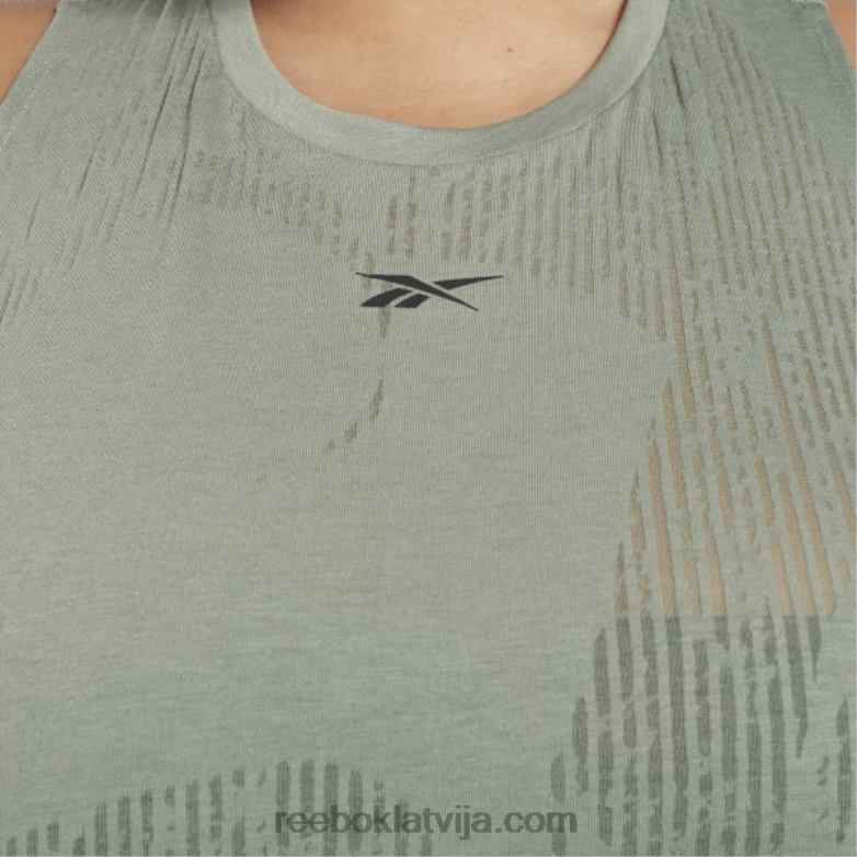 izdegšanas tvertnes augšdaļa (plus izmēra) sievietes 0T464754 Reebok harmonija zaļa