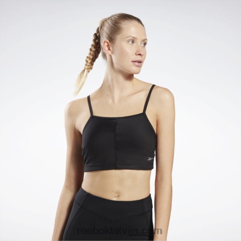 jogas izpildījuma rib crop tops sievietes 0T464917 Reebok melns