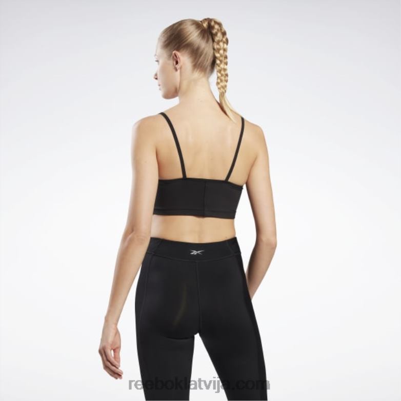jogas izpildījuma rib crop tops sievietes 0T464917 Reebok melns