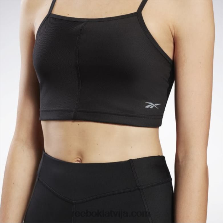jogas izpildījuma rib crop tops sievietes 0T464917 Reebok melns