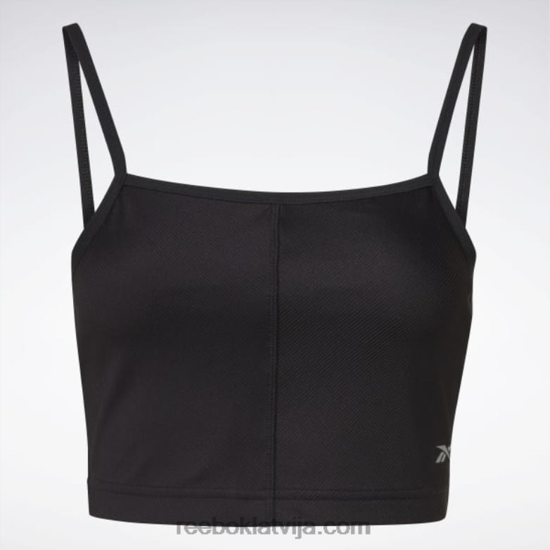 jogas izpildījuma rib crop tops sievietes 0T464917 Reebok melns