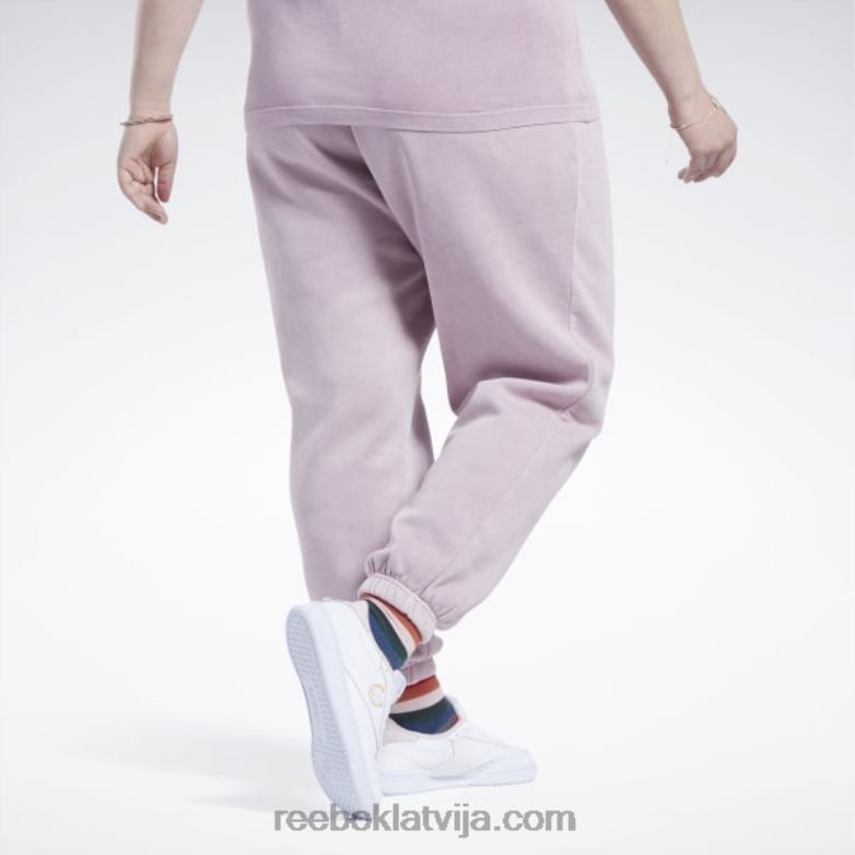 klasiskas dabīgas krāsas flīsa bikses (plus izmērs) sievietes 0T464783 Reebok uzliets ceriņš