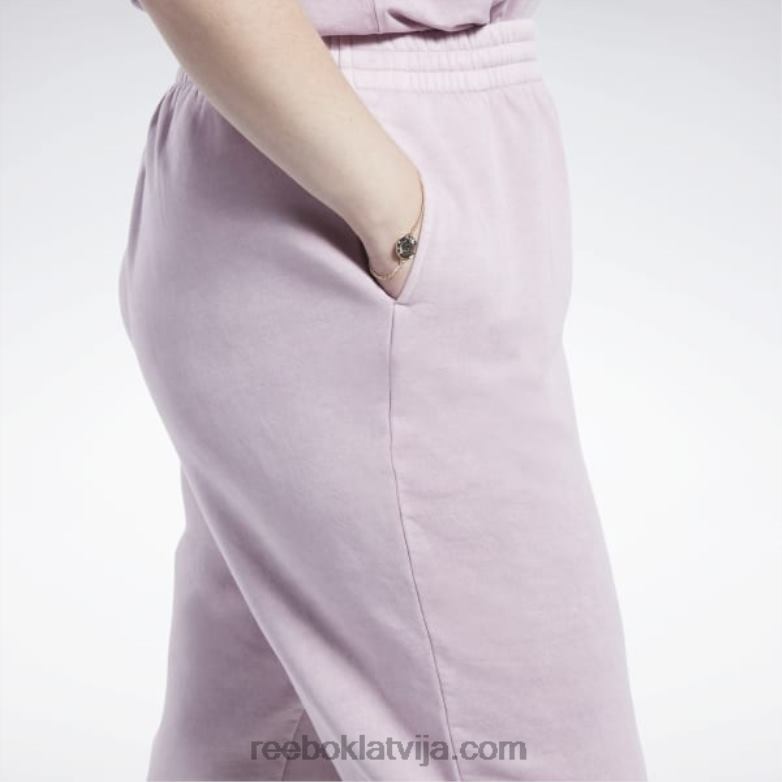 klasiskas dabīgas krāsas flīsa bikses (plus izmērs) sievietes 0T464783 Reebok uzliets ceriņš