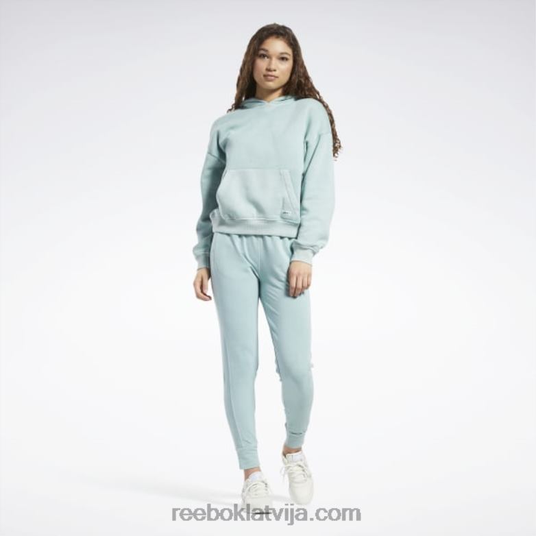 klasiskas dabīgas krāsas flīsa kapuci sievietes 0T464639 Reebok piejūras pelēks