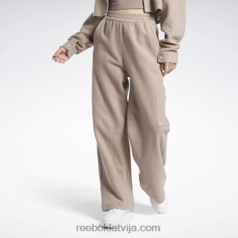 klasiskas reversa flīsa platas bikses sievietes 0T464259 Reebok taupe