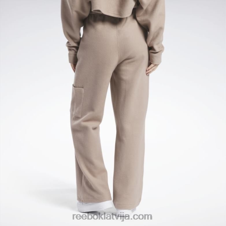 klasiskas reversa flīsa platas bikses sievietes 0T464259 Reebok taupe