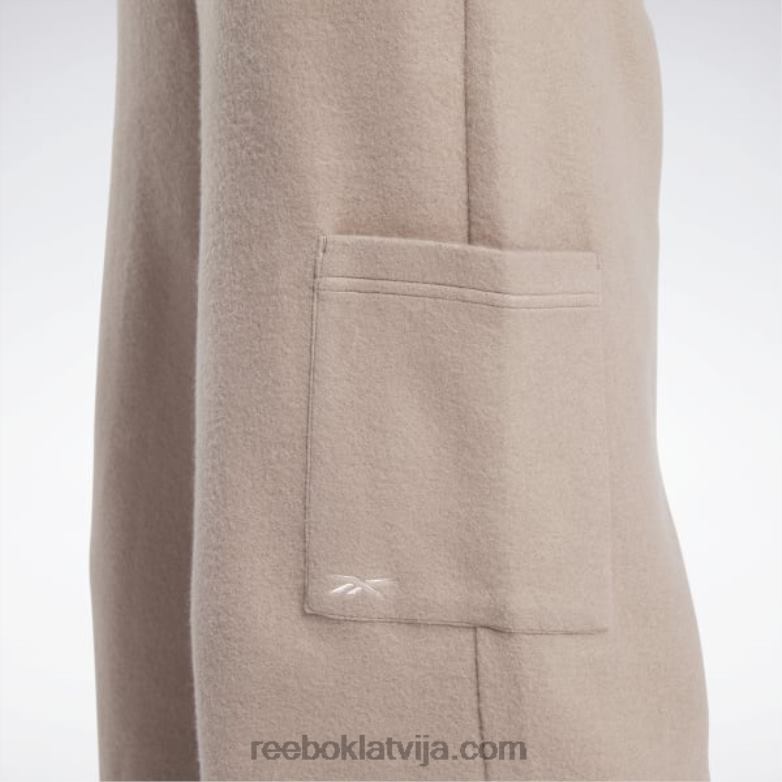 klasiskas reversa flīsa platas bikses sievietes 0T464259 Reebok taupe