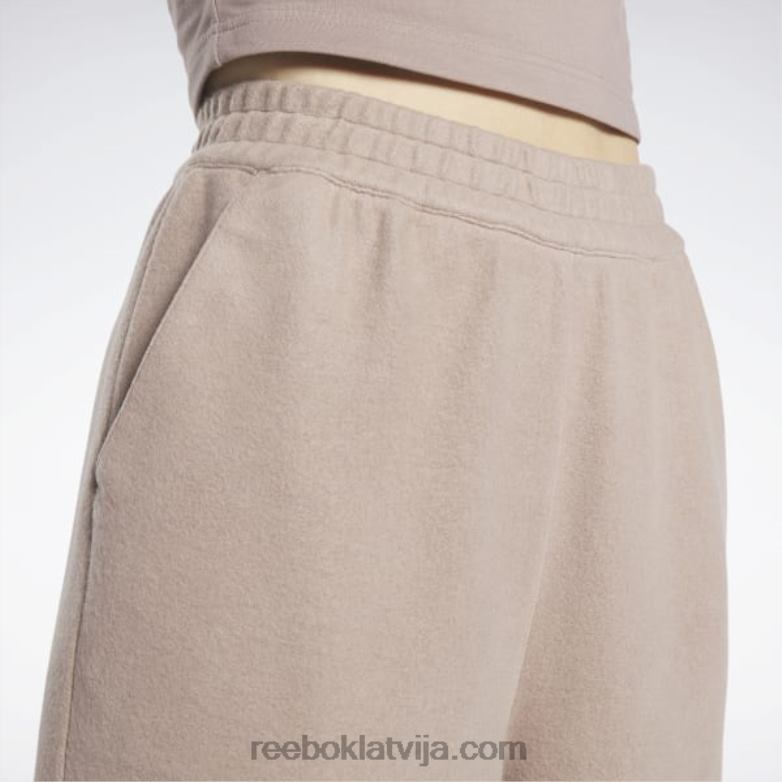 klasiskas reversa flīsa platas bikses sievietes 0T464259 Reebok taupe