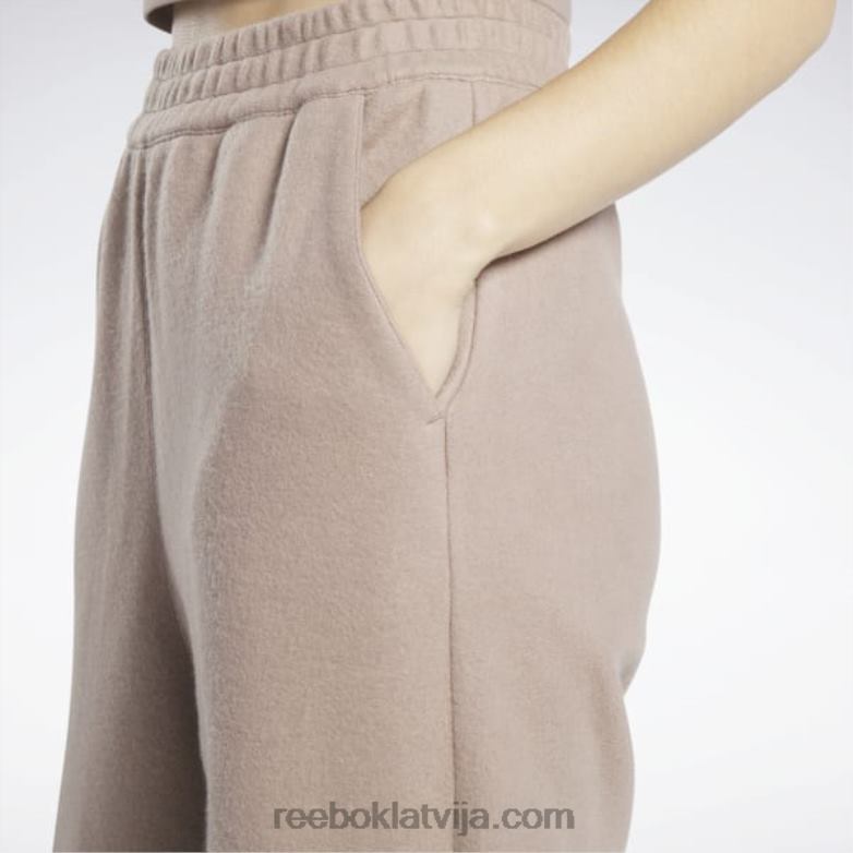 klasiskas reversa flīsa platas bikses sievietes 0T464259 Reebok taupe