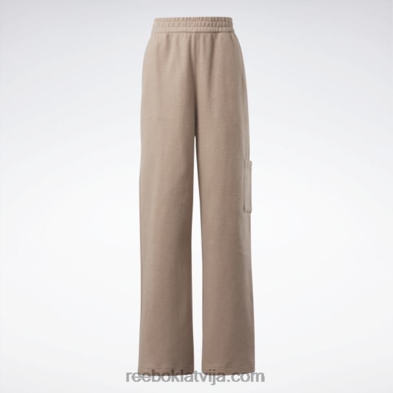 klasiskas reversa flīsa platas bikses sievietes 0T464259 Reebok taupe