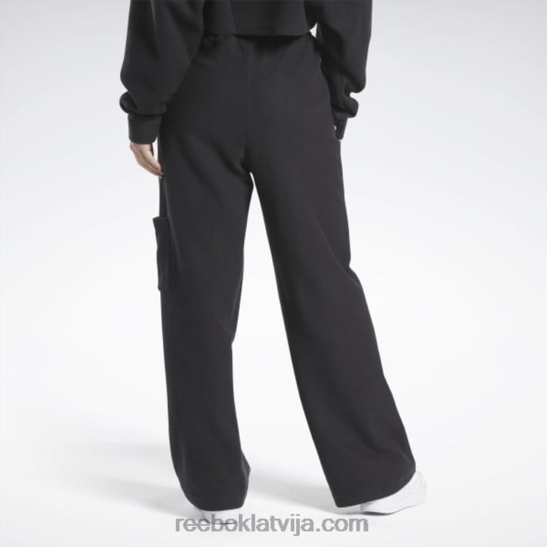 klasiskas reversa flīsa platas bikses sievietes 0T464403 Reebok melns