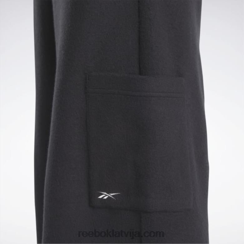 klasiskas reversa flīsa platas bikses sievietes 0T464403 Reebok melns