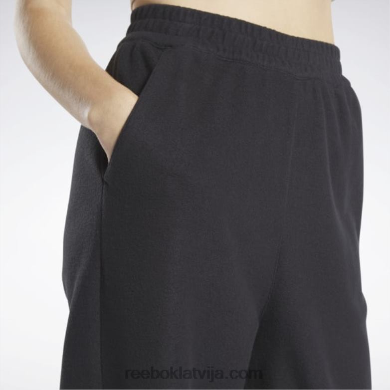 klasiskas reversa flīsa platas bikses sievietes 0T464403 Reebok melns
