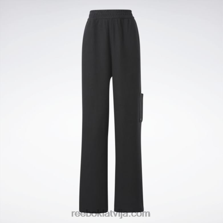 klasiskas reversa flīsa platas bikses sievietes 0T464403 Reebok melns