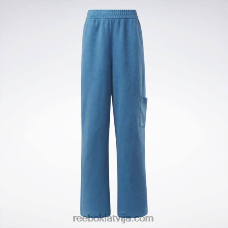 klasiskas reversa flīsa platas bikses sievietes 0T464524 Reebok tēraudzils s23-r