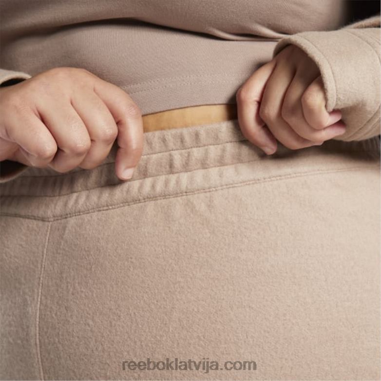 klasiskas reversās flīsa platas bikses (plus izmērs) sievietes 0T464819 Reebok taupe