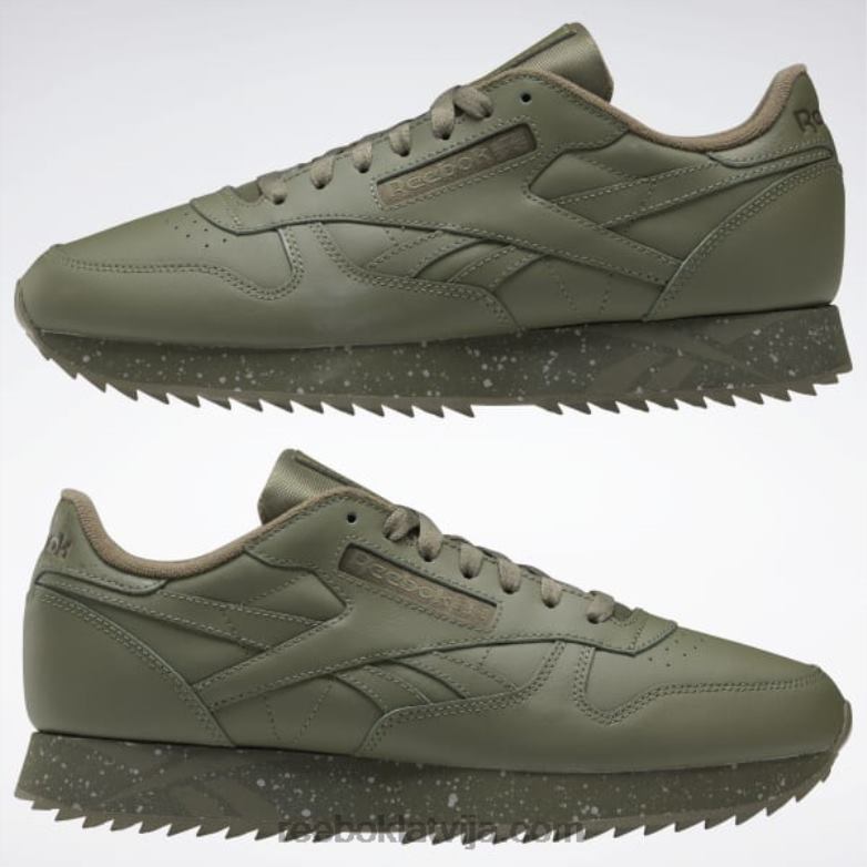 klasiskas ādas ripple kurpes0T464238 Reebok mednieks zaļš/tīri pelēks 3/army green