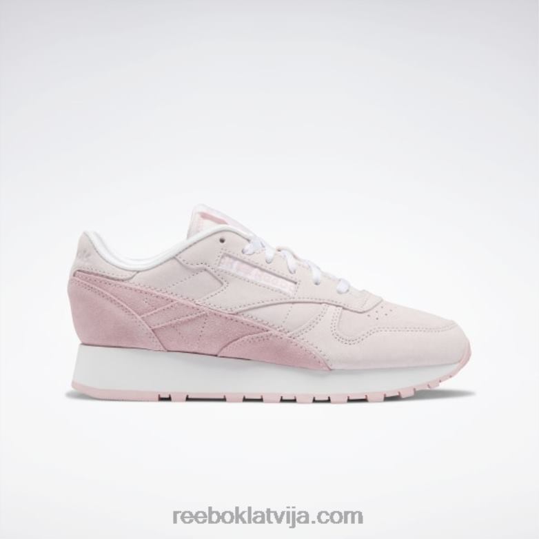 klasiskas ādas sieviešu apavi0T464205 Reebok porcelāna rozā/rozā mirdzums/ftwr balts