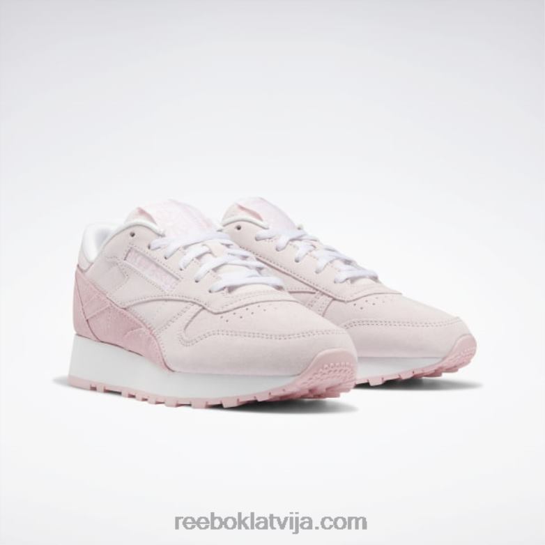 klasiskas ādas sieviešu apavi0T464205 Reebok porcelāna rozā/rozā mirdzums/ftwr balts