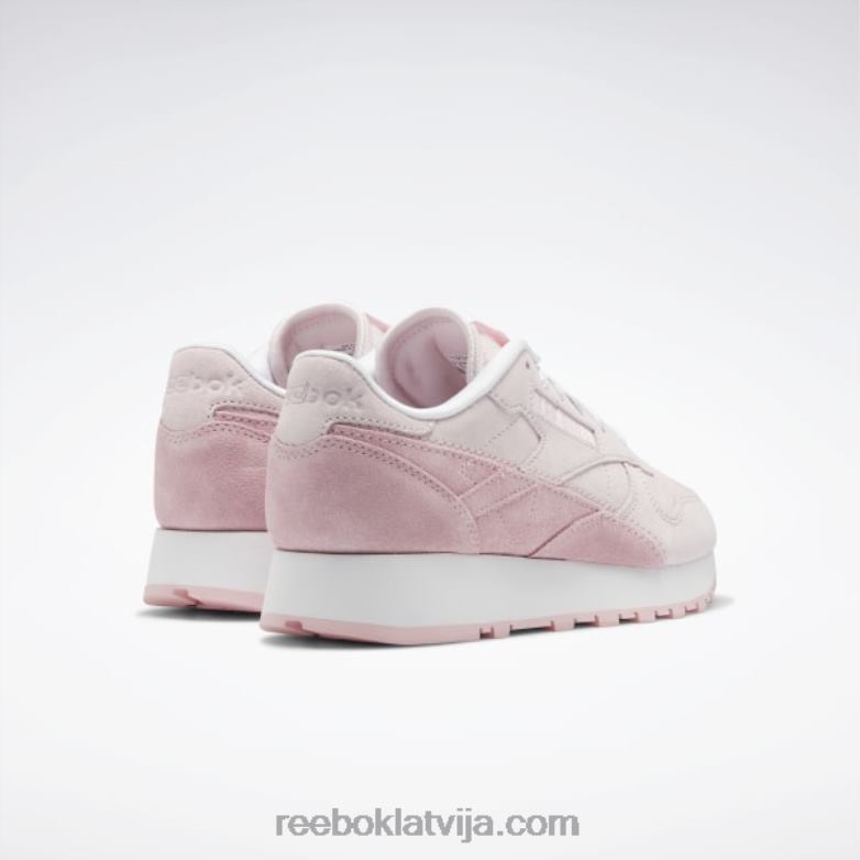 klasiskas ādas sieviešu apavi0T464205 Reebok porcelāna rozā/rozā mirdzums/ftwr balts