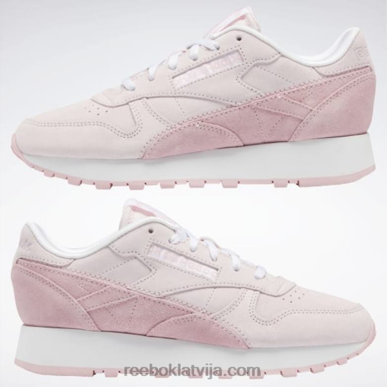 klasiskas ādas sieviešu apavi0T464205 Reebok porcelāna rozā/rozā mirdzums/ftwr balts