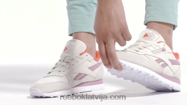 klasiskas ādas sieviešu apavi0T46481 Reebok krīts/uzliets ceriņš/ftwr balts