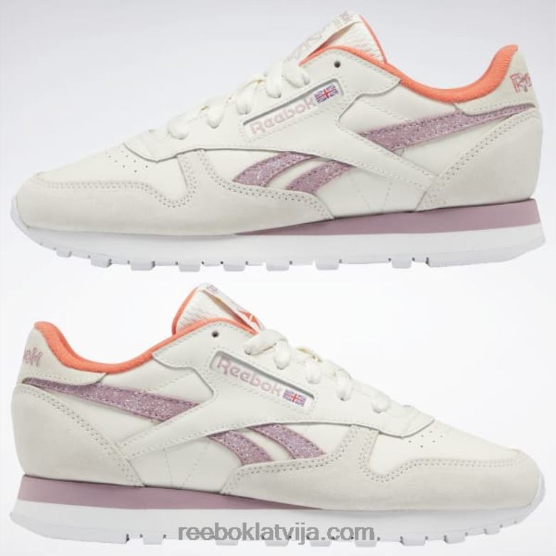 klasiskas ādas sieviešu apavi0T46481 Reebok krīts/uzliets ceriņš/ftwr balts