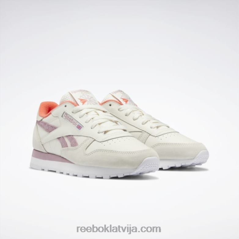 klasiskas ādas sieviešu apavi0T46481 Reebok krīts/uzliets ceriņš/ftwr balts