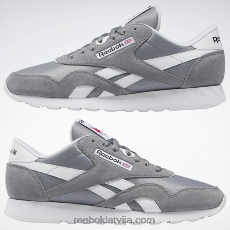 klasiski neilona vīriešu apavi0T4641047 Reebok tīri pelēks 5/ftwr balts