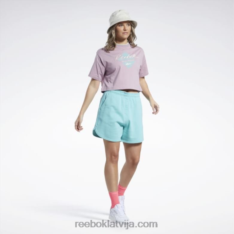 klasiski trikotāžas šorti sievietes 0T464747 Reebok daļēji klasiska zilganzaļa