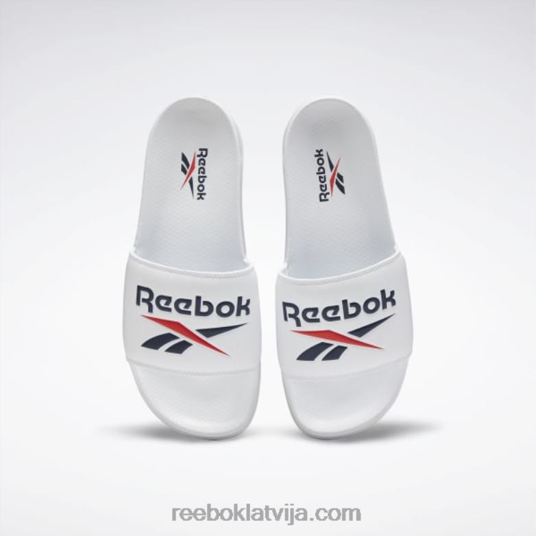 klasiskie slaidi0T464380 Reebok balts/koleģiāls navy/mirdzoši sarkans