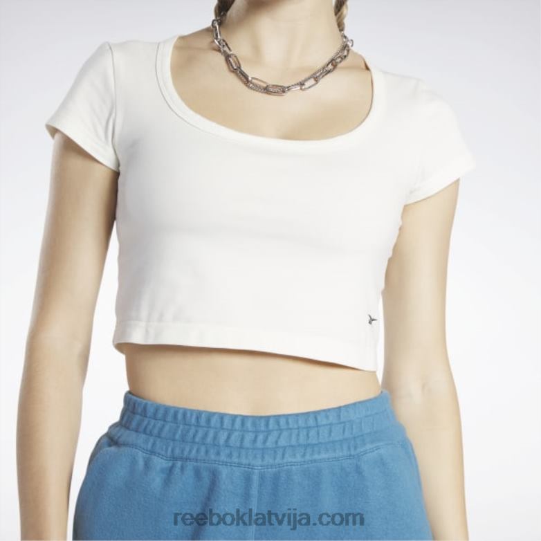 klasisks apgriezts džersija t-krekls sievietes 0T464860 Reebok krīts
