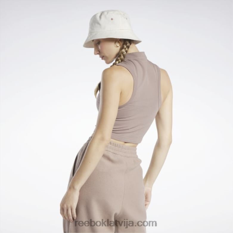 klasisks apgriezts pieguļošs džersija tops sievietes 0T464748 Reebok taupe