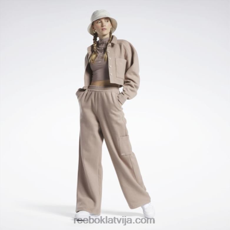 klasisks apgriezts pieguļošs džersija tops sievietes 0T464748 Reebok taupe