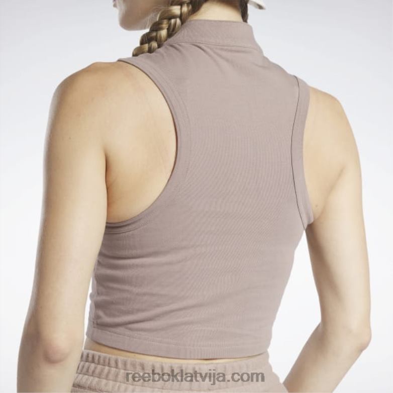 klasisks apgriezts pieguļošs džersija tops sievietes 0T464748 Reebok taupe