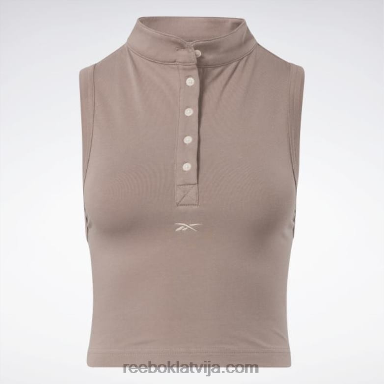 klasisks apgriezts pieguļošs džersija tops sievietes 0T464748 Reebok taupe