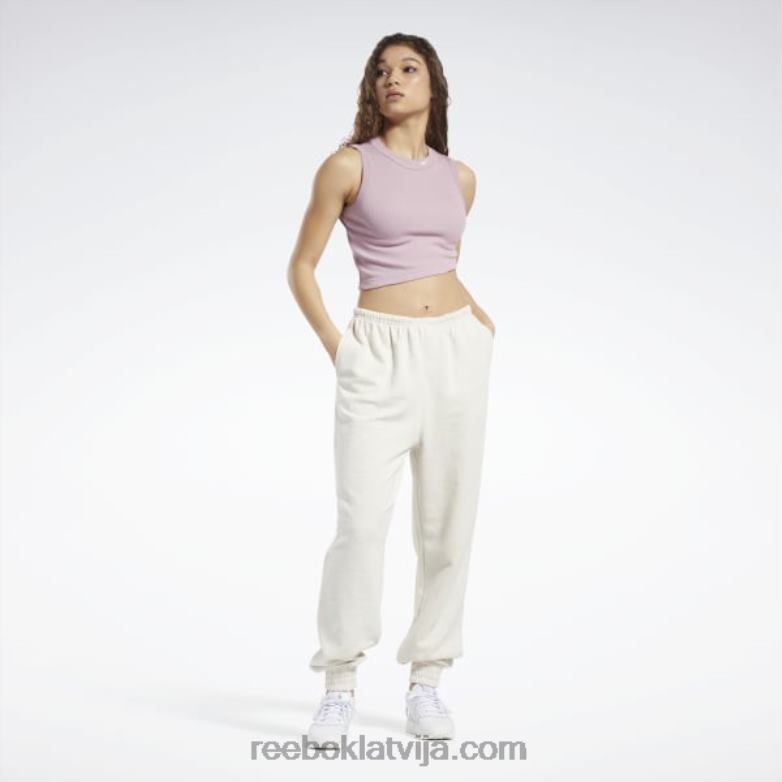 klasisks apgriezts rievotu tops sievietes 0T464560 Reebok uzliets ceriņš