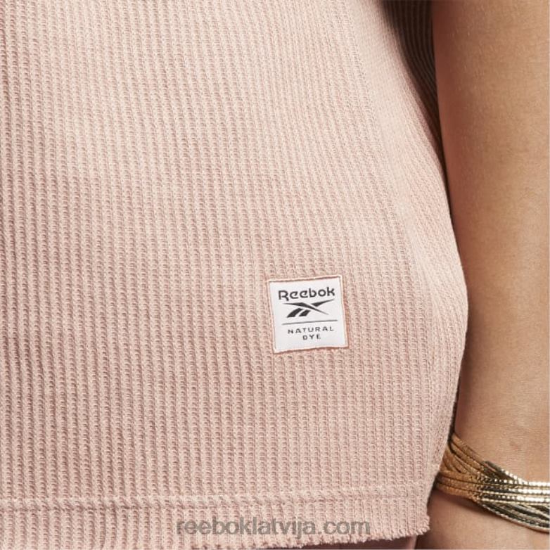 klasisks dabīgas krāsas vafeļu t-krekls (plus izmērs) sievietes 0T464982 Reebok kanjona koraļļi