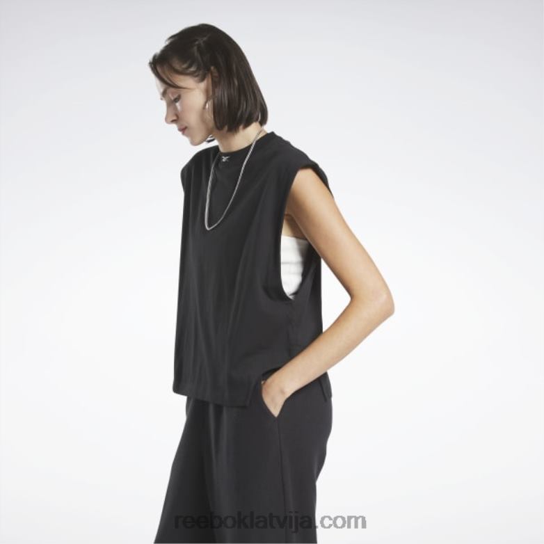 klasisks džersija muskuļu topis sievietes 0T464627 Reebok melns