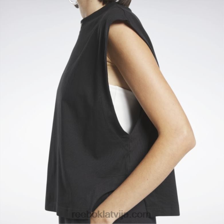 klasisks džersija muskuļu topis sievietes 0T464627 Reebok melns