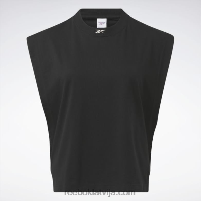 klasisks džersija muskuļu topis sievietes 0T464627 Reebok melns
