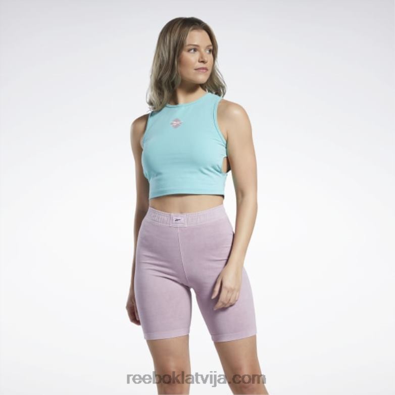 klasisks grafiskais tops sievietes 0T464836 Reebok daļēji klasiska zilganzaļa