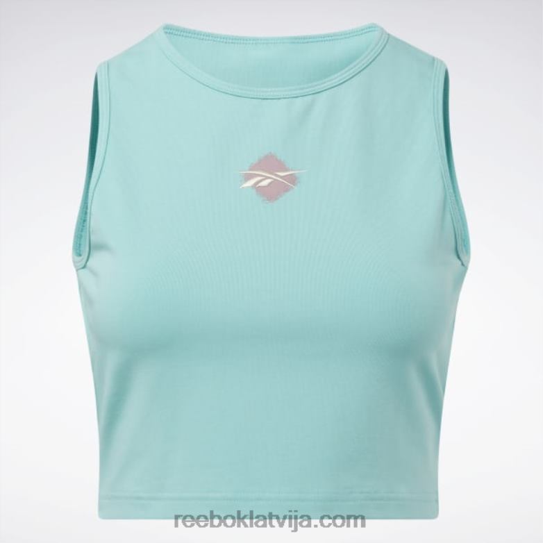 klasisks grafiskais tops sievietes 0T464836 Reebok daļēji klasiska zilganzaļa