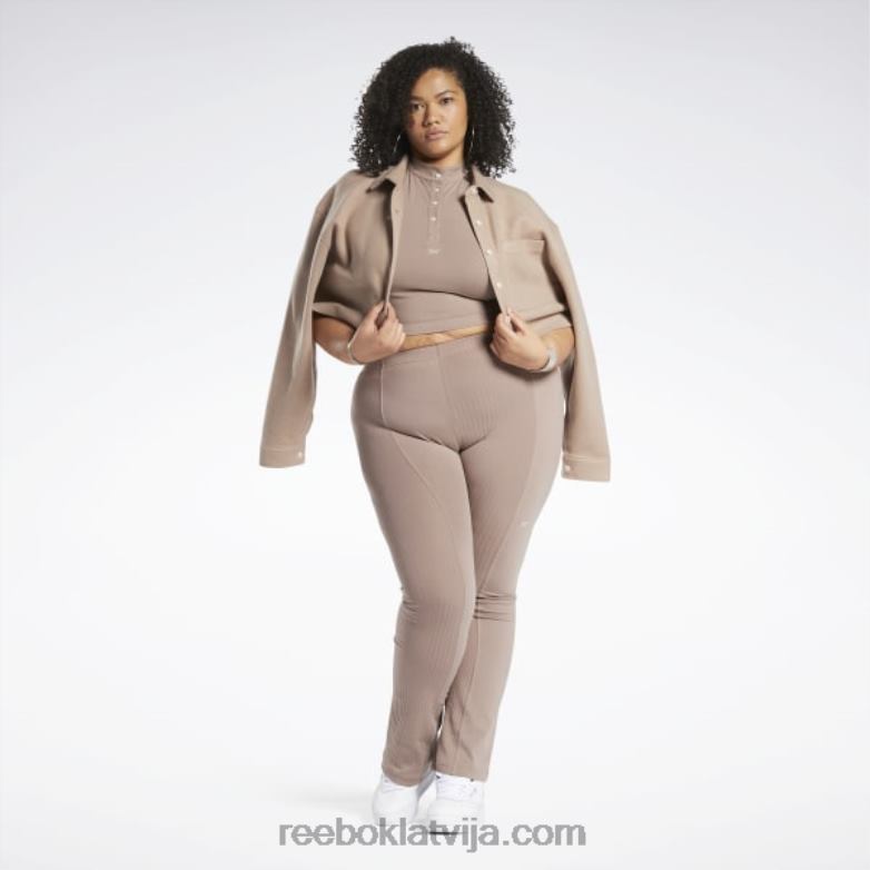 klasisks kokvilnas džersija tops (plus izmērs) sievietes 0T464764 Reebok taupe