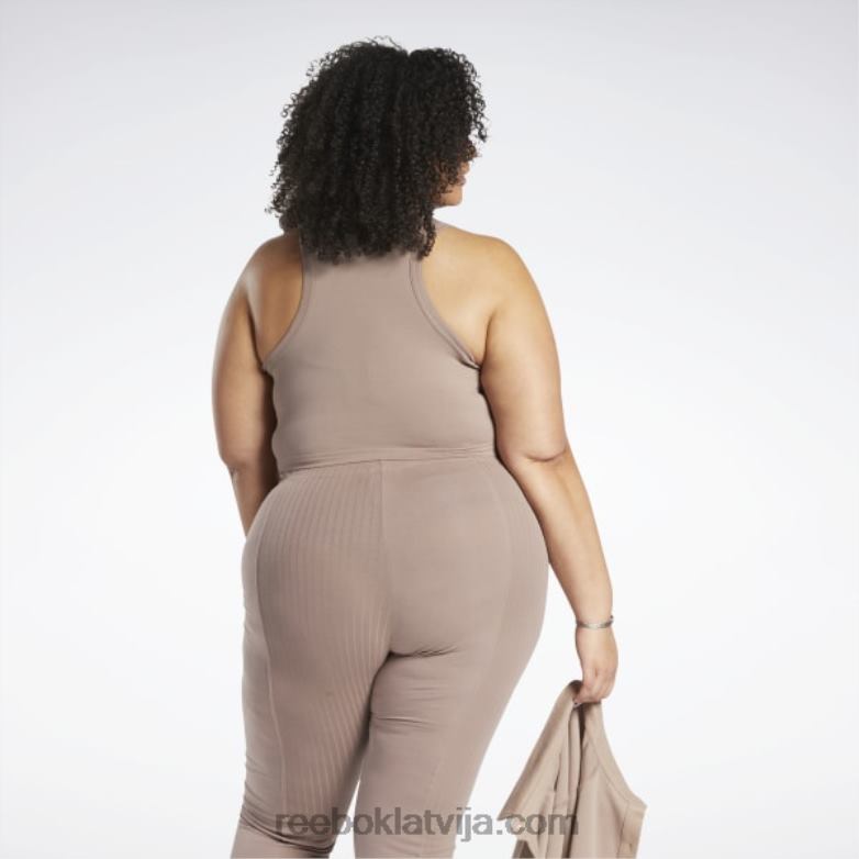 klasisks kokvilnas džersija tops (plus izmērs) sievietes 0T464764 Reebok taupe