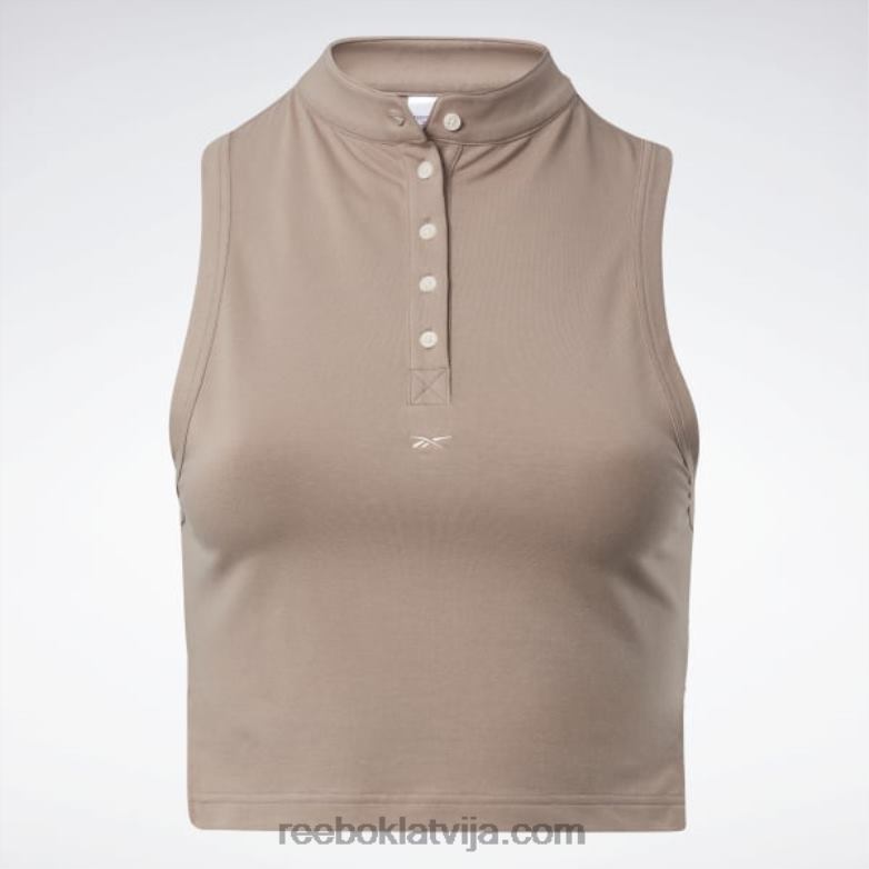 klasisks kokvilnas džersija tops (plus izmērs) sievietes 0T464764 Reebok taupe